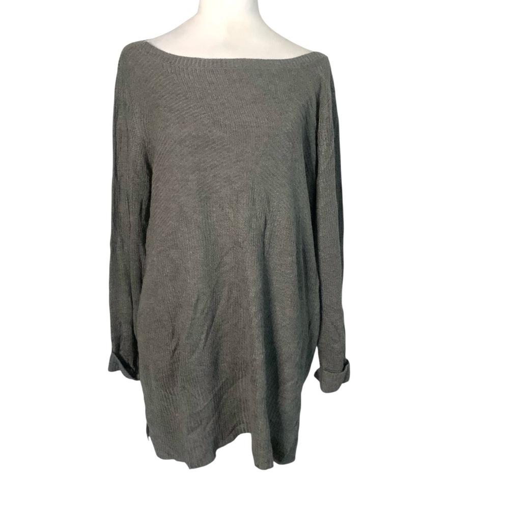 NWT Avenue Plus Size 14/16 Gray Wool Blend Knit Light Pullover Sweater